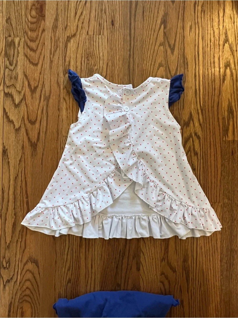 Girls' White & Blue with Orange dots Tiger Applique Game Day Set